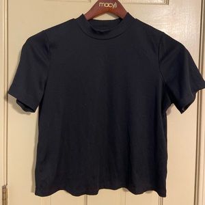 Mock neck Banana Republic black crop top shirt